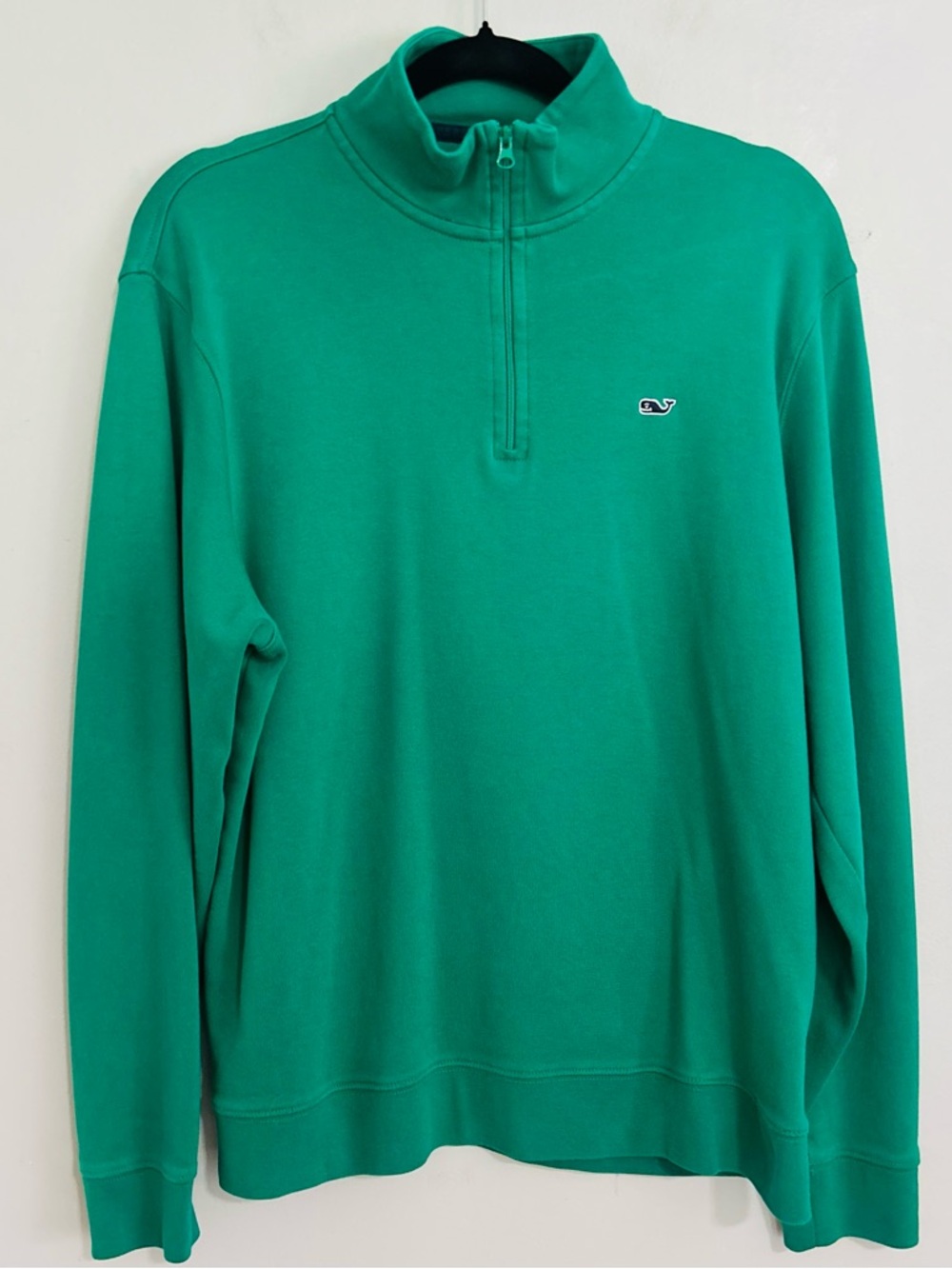 Vineyard Vines Men’s 1/4 Zip Pullover M Green Pima Cotton Preppy Golf Coastal